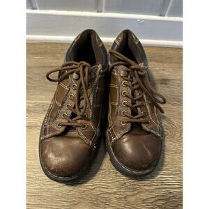 Vintage GBX Chunky Y2K Brown Leather Shoes Grunge Streetwear Oxfords Size 9.5